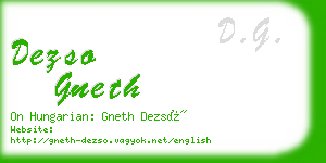 dezso gneth business card